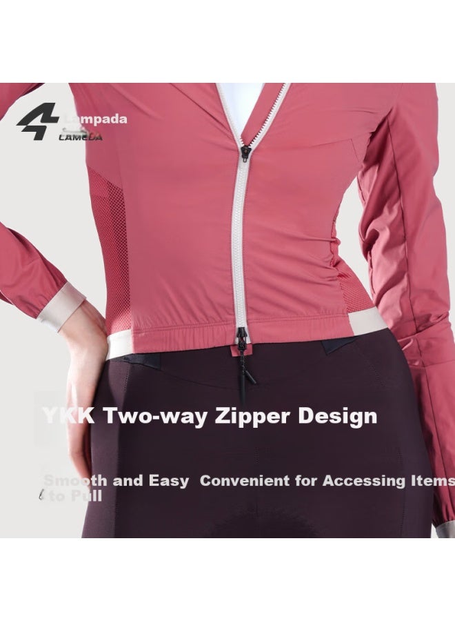 Lampada Lanpada Cycling Jacket Women'S Lightweight Windproof Water-Resistant Road Bike Cold Lock Windbreaker Lime Green S - Image 3