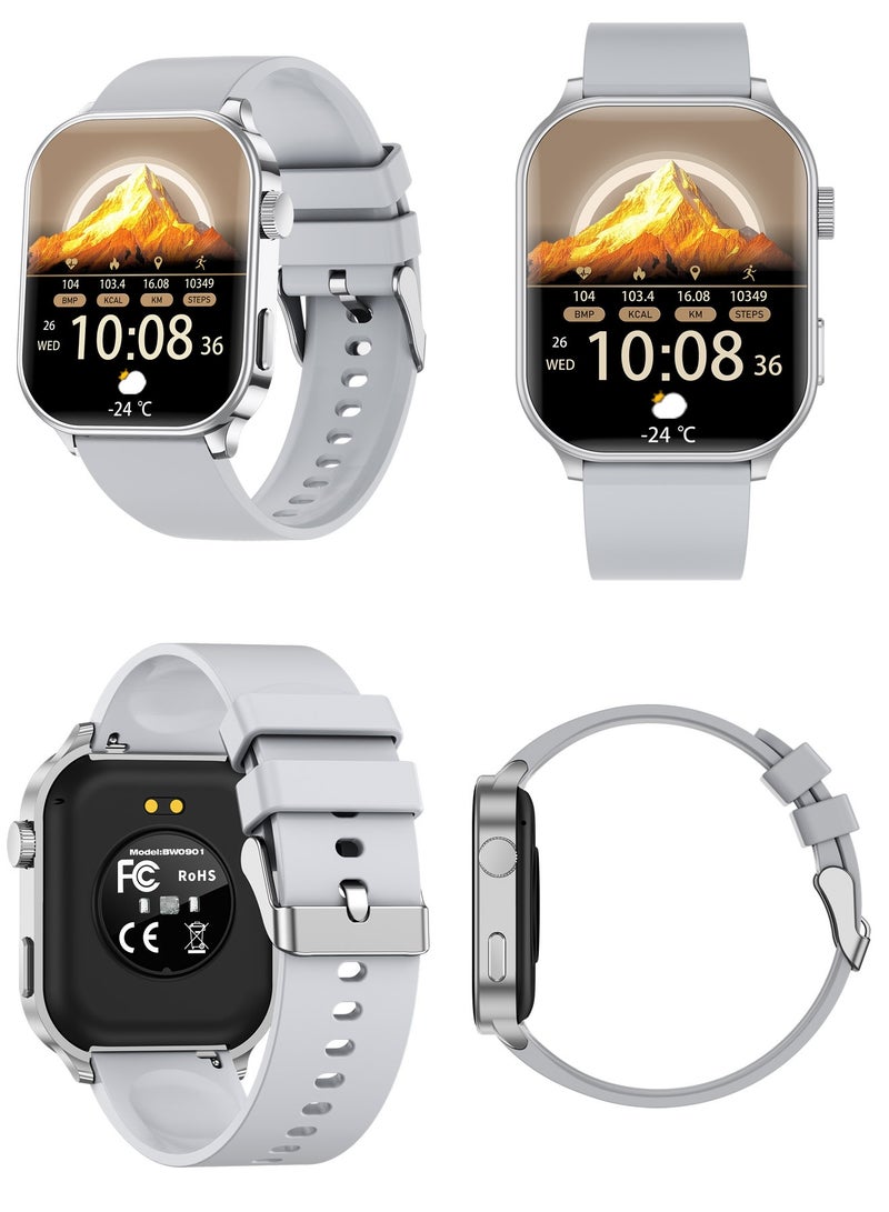 LIGE Top Brand Luxury Men's Smartwatches 2.01-Inch HD Large Screen, Zinc Alloy Case, 100+Sports Mode And Heart Rate Monitoring, 15 Days Long Standby Battery Life, IP68 Waterproof Smart Watches For Men Silver - Image 3