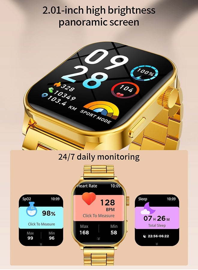 LIGE Top Brand Luxury Men's Smartwatches 2.01-Inch HD Large Screen, Zinc Alloy Case, 100+Sports Mode And Heart Rate Monitoring, 15 Days Long Standby Battery Life, IP68 Waterproof Smart Watches For Men Silver - Image 4