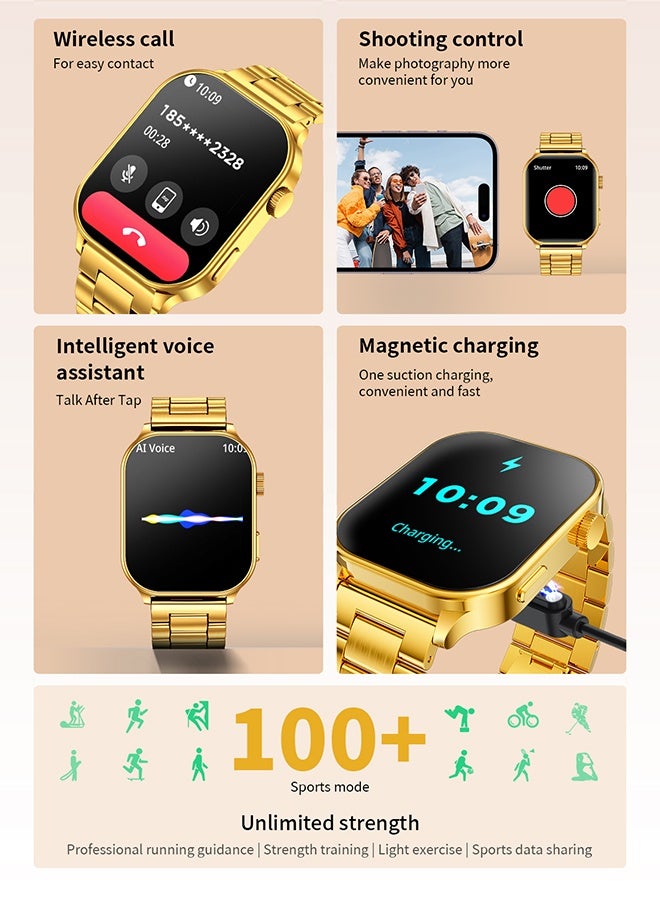 LIGE Top Brand Luxury Men's Smartwatches 2.01-Inch HD Large Screen, Zinc Alloy Case, 100+Sports Mode And Heart Rate Monitoring, 15 Days Long Standby Battery Life, IP68 Waterproof Smart Watches For Men Silver - Image 5