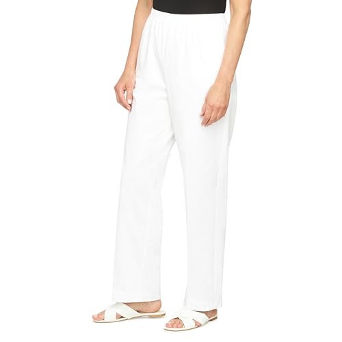 Alfred Dunner Women’s All Around Elastic Waist Cotton Short Twill Pants - Pull-On Style, Classic Cut, Figure Flattering Relaxed Fit, White, 18 - Image 4