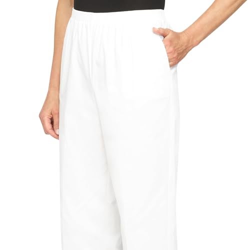Alfred Dunner Women’s All Around Elastic Waist Cotton Short Twill Pants - Pull-On Style, Classic Cut, Figure Flattering Relaxed Fit, White, 18 - Image 2