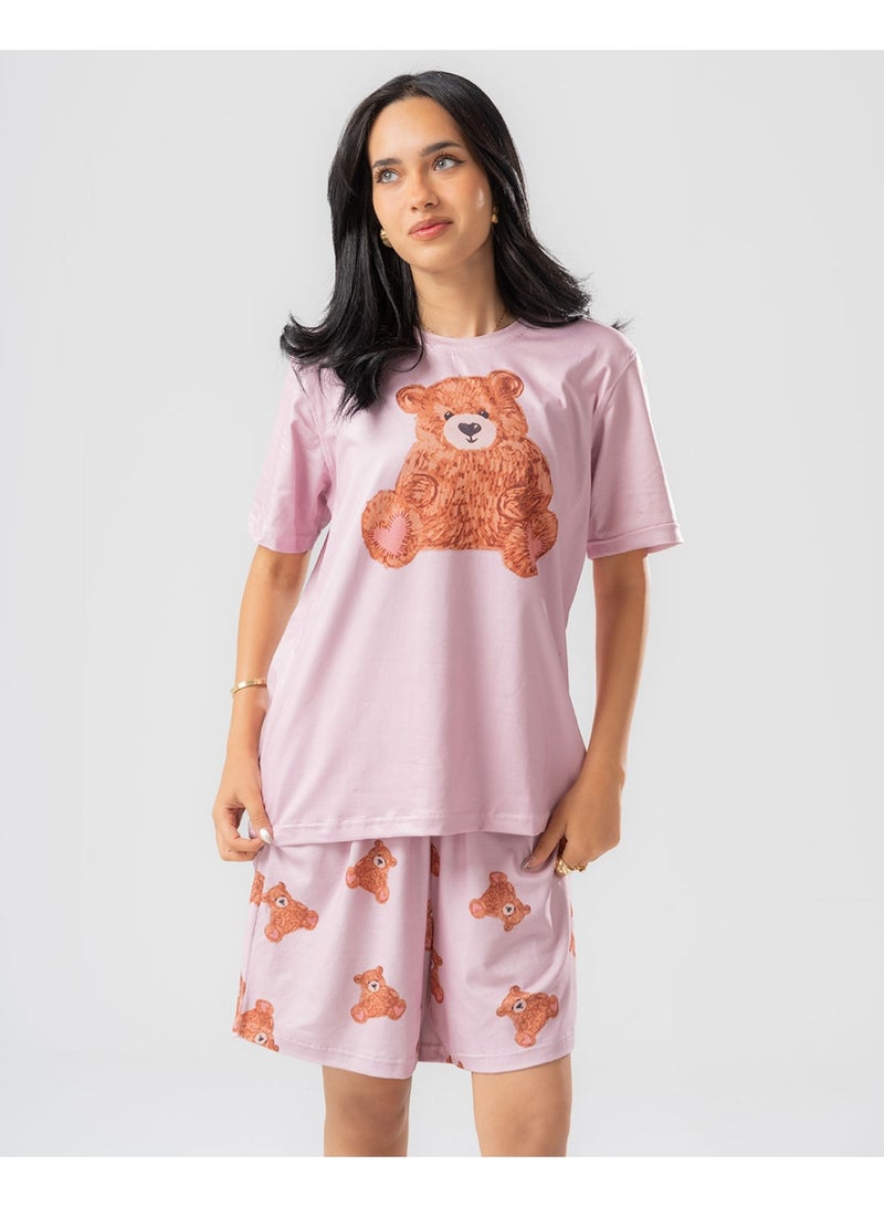 Arafa PJ Set women Short Sleeve with Shorts cool and comfortable relaxed fit  - Image 1