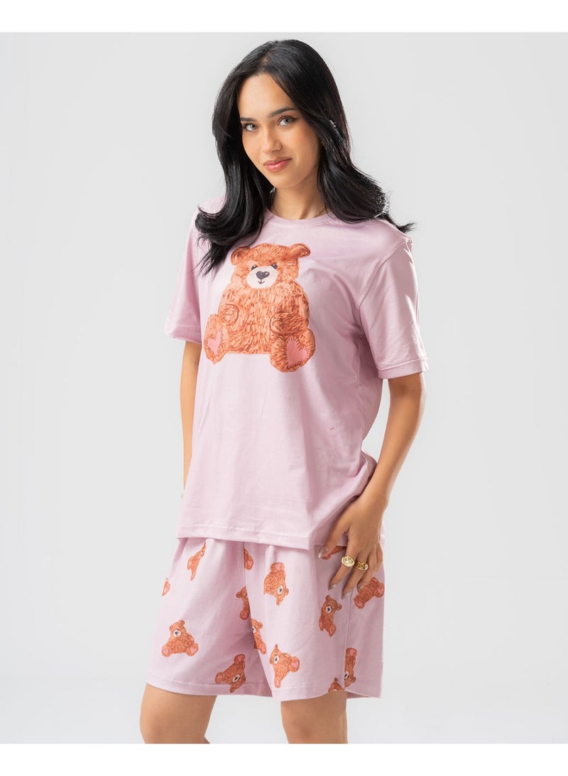 Arafa PJ Set women Short Sleeve with Shorts cool and comfortable relaxed fit  - Image 3