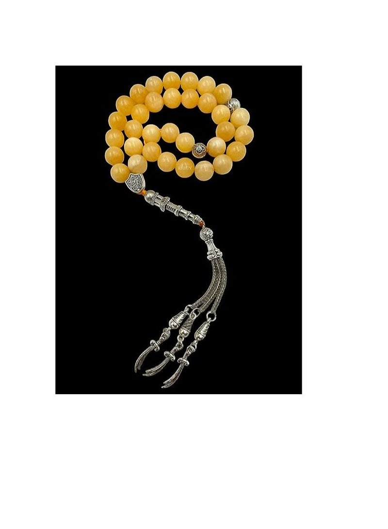REBUY Calcite 10 mm, 33 beads tasbih Stone Prayer Beads Tasbih Natural Stone Misbaha Rosary Tasbeeh - Image 5