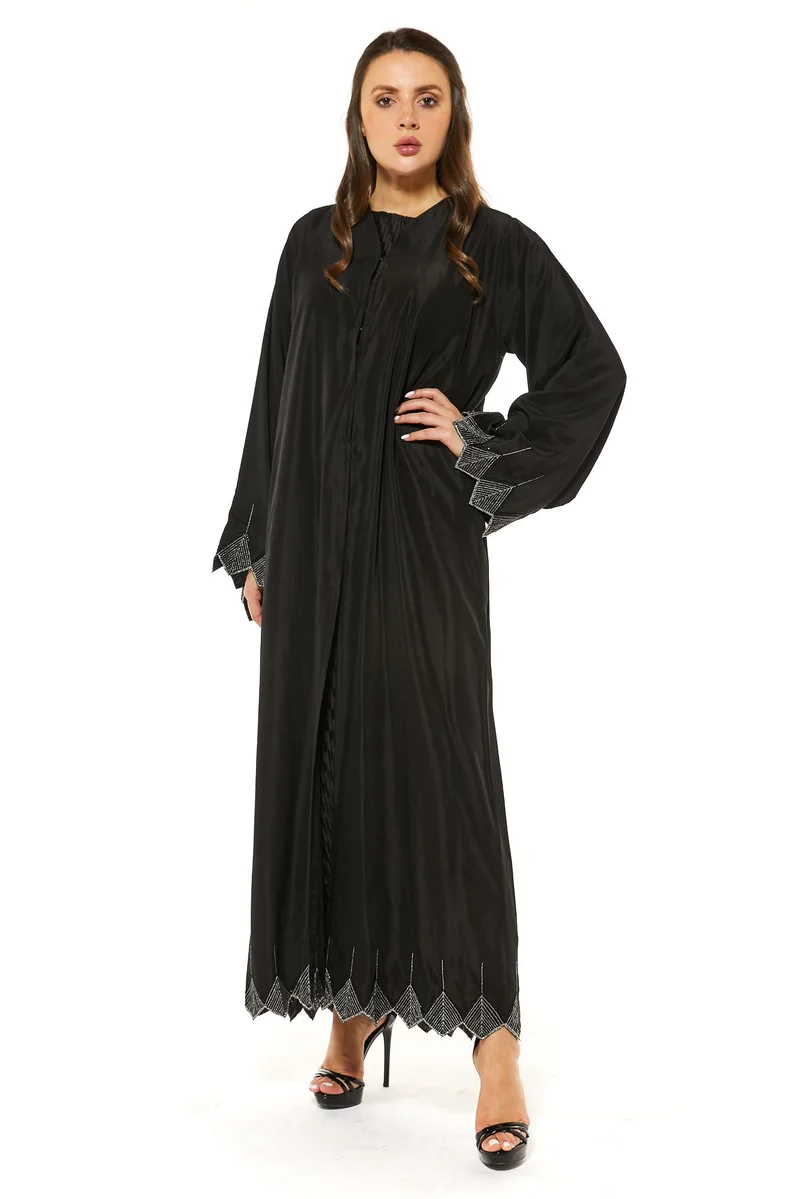 Moistreet Embellished Flared Sleeve Abaya