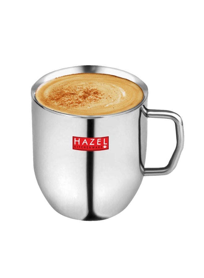 هايزل طقم أكواب "هازل" (HAZEL) الكلاسيكية الكبيرة من الفولاذ المقاوم للصدأ للشاي الأخضر والقهوة - 6 قطع، سعة 300 مل (للكوب الواحد) - Image 2