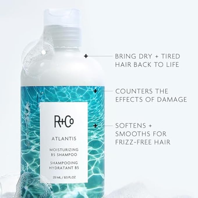R+Co ATLANTIS MOISTURIZING B5 SHAMPOO | SHINE + TAMES FRIZZ + INTENSE HYDRATION | VEGAN + CRUELTY-FREE | VEGAN + CRUELTY-FREE | 2 OZ - Image 2