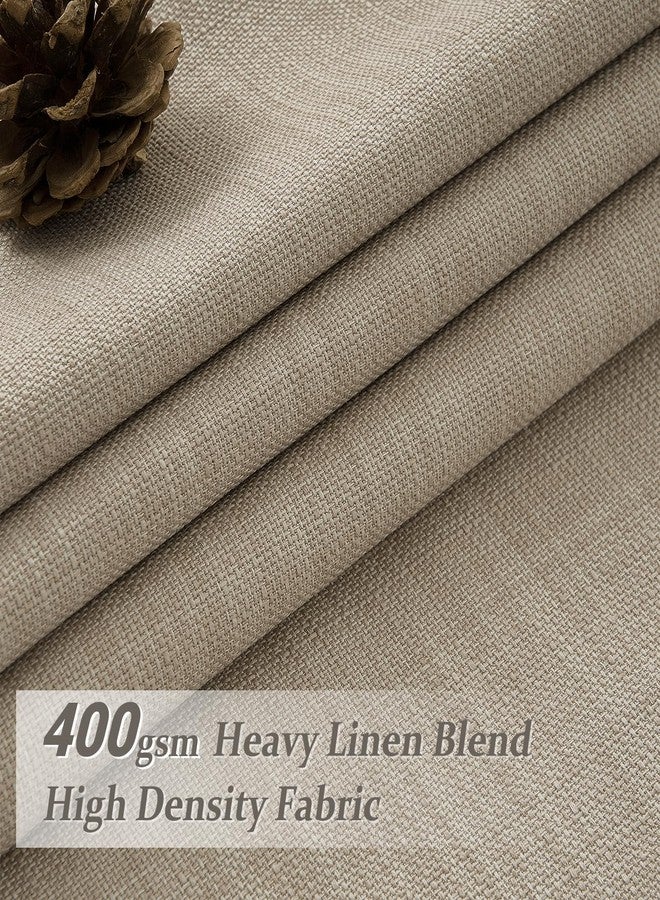 PleatedDrapes Memory Trained Pinch Pleated Blackout Bedroom Curtains 94 Inch Long 2 Panels Set, Linen Dual Layer Light Brown Soundproof Farmhouse Window Drapes for Living Room with Hooks & Rings Back Tab 40W x 94L - Image 2