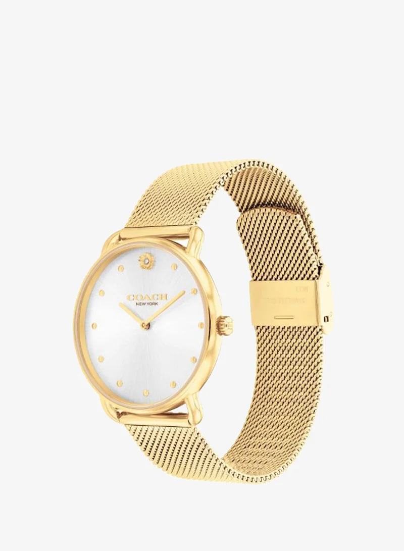 Coach  2-Hand Elliot Collection Quartz Movement Watch For Women With Gold-Tone Stainless Steel Bracelet - 14504208 for Women | Best Price UAE