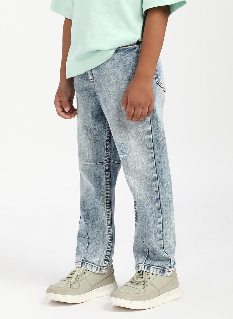 Nautinati Boys’ Textured Cotton Jeans |Age 2 - 10 Years - Image 2