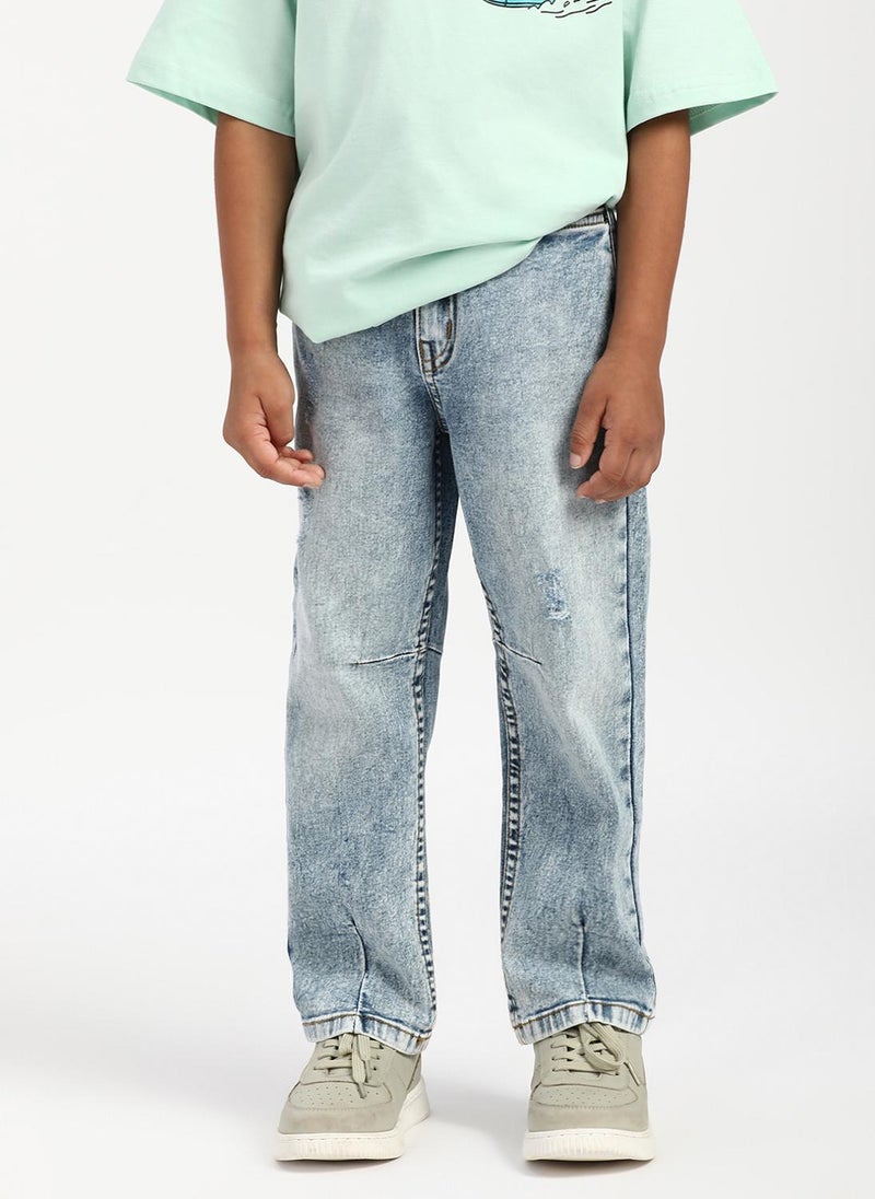 Nautinati Boys’ Textured Cotton Jeans |Age 2 - 10 Years - Image 1