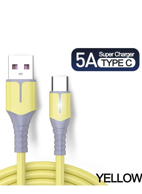 5A Type C Fast Charging Cable Micro USB Charger Yellow