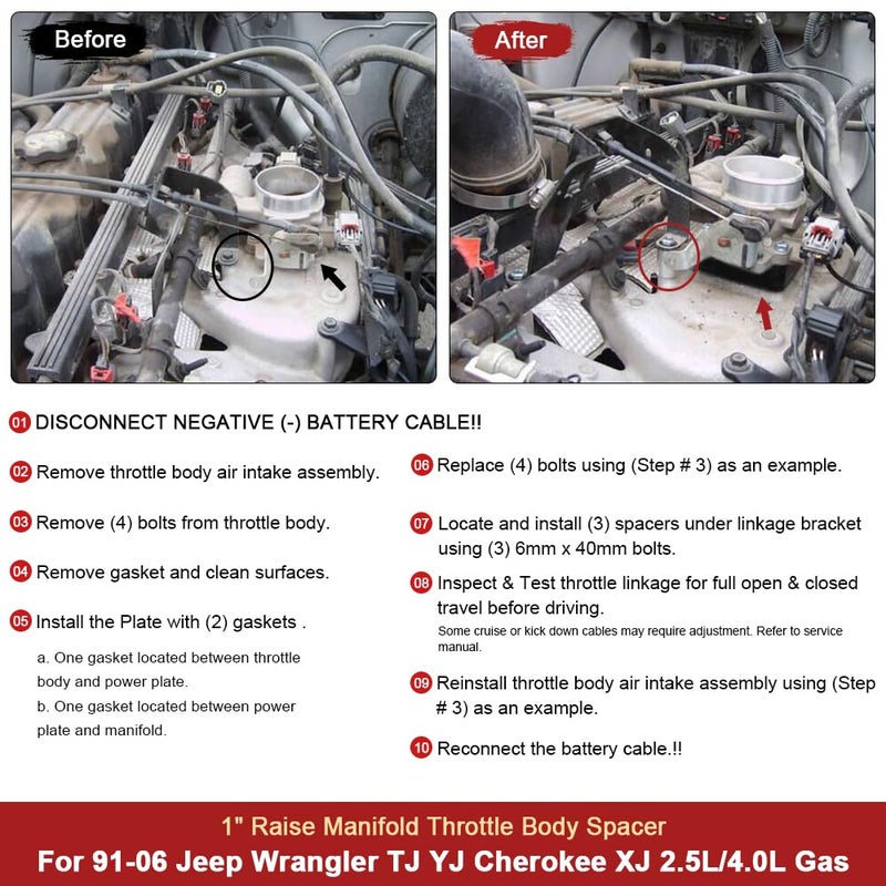 pqy فاصل جسم الخانق PQY لجيب رانجلر TJ YJ LJ شيروكي XJ محرك 2.5L/4.0L (أزرق) - Image 5