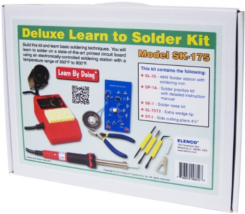 Elenco Deluxe Learn to Solder Kit Fully Adjustable Soldering Station Temperature Range 350900F SL75T2 Wedge Tip ST1 Side cutters SE1 Solder Ease Kit SP1A Solder Practice Kit - Image 5