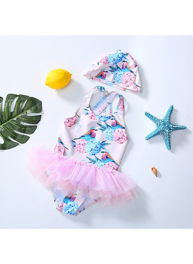 Generic Girl's Cute Swimwear With Cap - Image 3