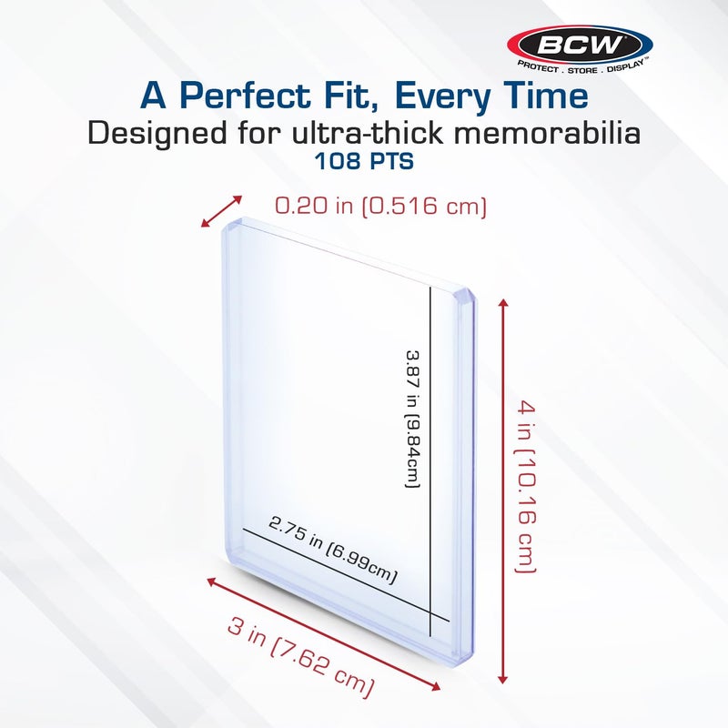 BCW 108 PT. Thick Card Topload Holder - Pack of 1 | Durable Rigid PVC Toploader | Toploaders for Memorabilia  Jersey  Patch  and Relic Cards - Image 3