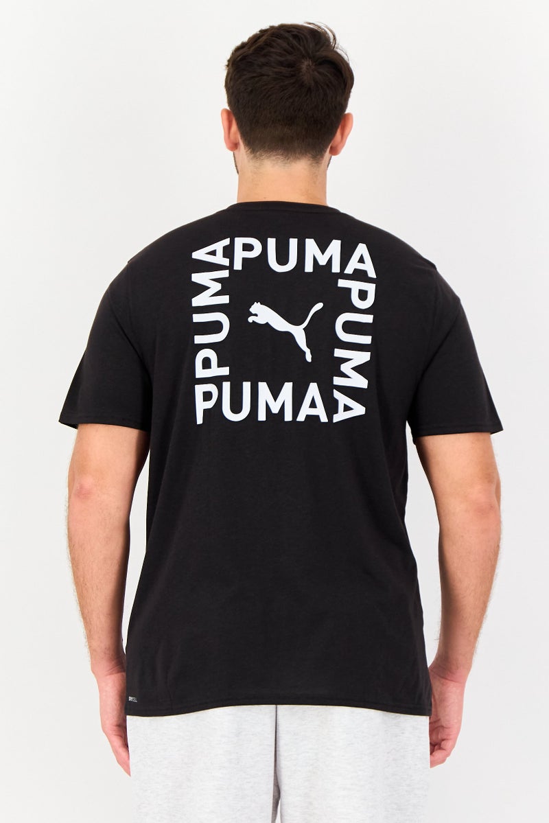 PUMA تي شيرت رياضي للرجال بأكمام قصيرة مناسب في الهواء الطلق، أسود - Image 3