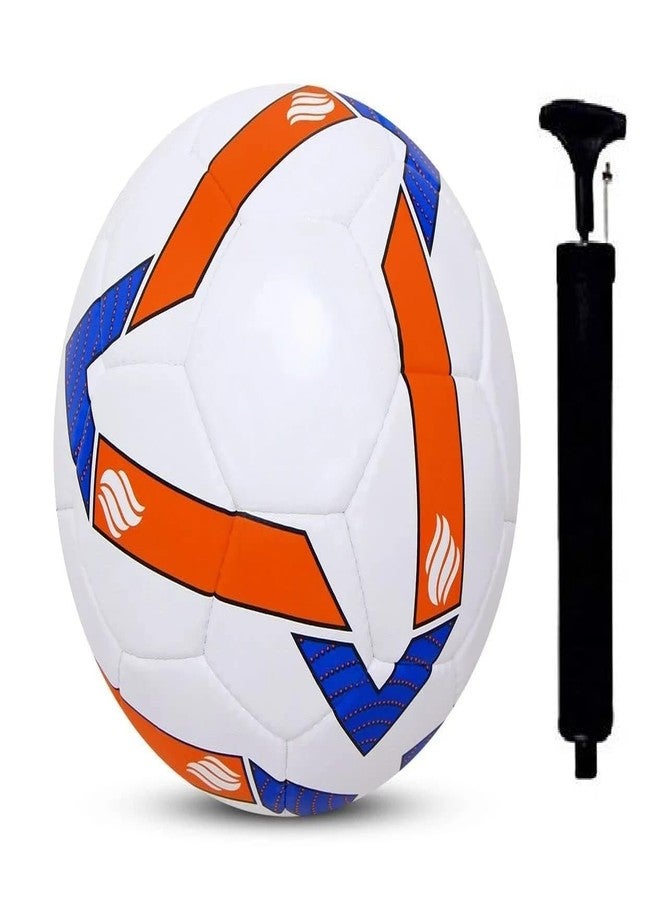 SBJT Football for All Ages Suited for The Grass Fields | PU | Suitable for Grass |Practice Ball | Soccer Ball | for Men/Women | Football Size - 5 (Shine Star with Pump-A) - Image 1