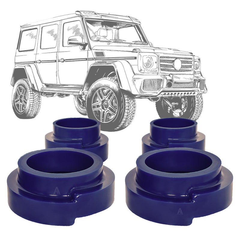 AUTOACER  Front and Rear Coil Spring Spacers  4Piece Polyurethane Lift Kit  40mm  16  Compatible with GClass W463 W461 GWagon 19992018