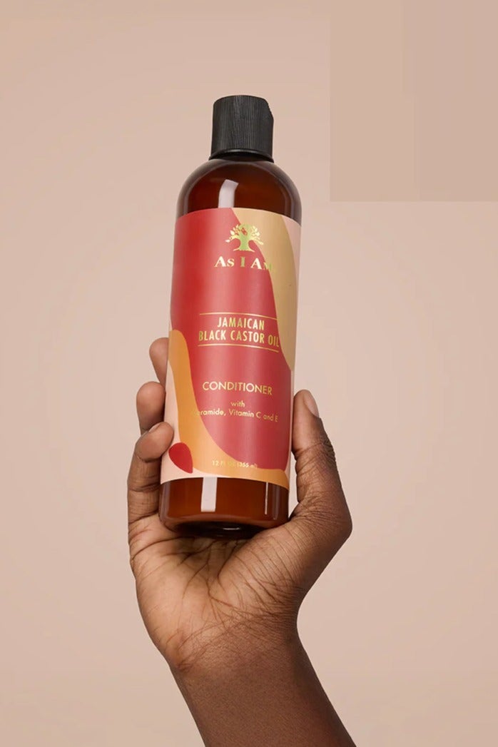 As I Am بلسم زيت الخروع الأسود الجامايكي - 12 أونصة - مع زيت الخروع الأسود الجامايكي، سيراميد، بيتائين، فيتامين C، وفيتامين E - ترطيب فوري وترطيب - يقوي ويغذي - Image 1