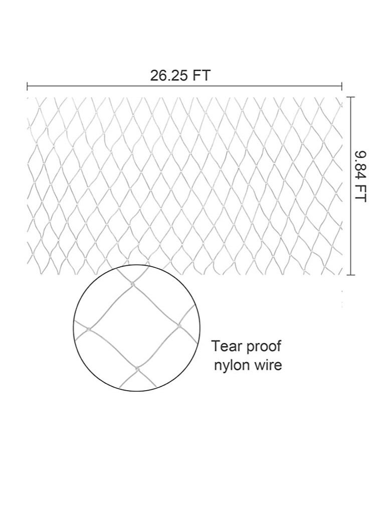 Dubkart - Net Balcony Protection Net Balcony Garden Fence {Extra Large: 8X3m} - Image 1