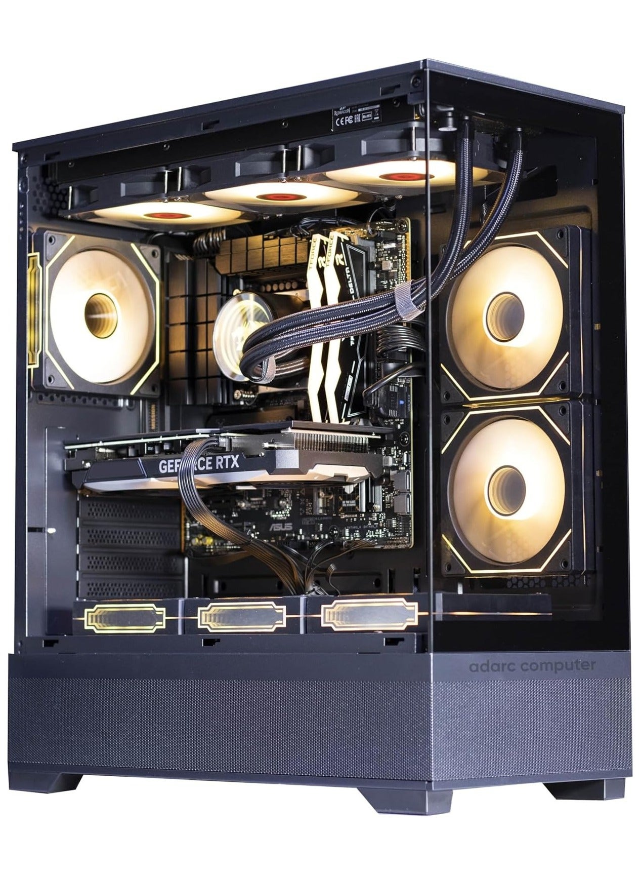Super Gaming PC - Intel Core i7-14700F Processor, DDR5 32GB (2*16) Ram, Nvidia GeForce RTX 5060 Ti 8GB GDDR7 Graphics Card, 2TB NVMe M.2 SSD, 3 Fan AIO Liquid Cooler, 750W Power Supply, Windows 11 Pro | Wi-Fi Black