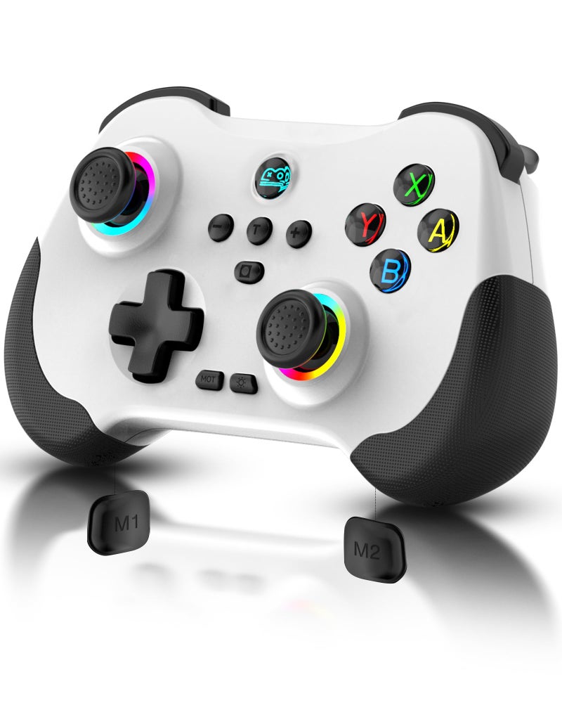Joso Mobile Gaming Controller for iPadiPhoneTablet Cloud Controller Remote Joystick for iOSAndroid Wireless Switch Controller with Macro ButtonsHallRockerHallTrigger White