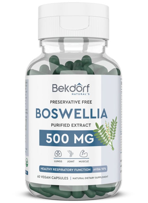 Boswellia -500 mg Healthy Respiratory Function-60 Vegan Capsules