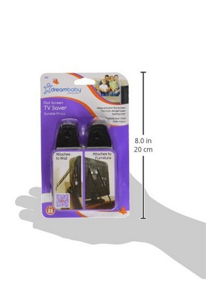 dreambaby Dreambaby Flat Screen TV Saver Child Safety Straps - Anti-Tip Furniture Security Anchors - Adjustable Strap - Black - Model L860  - Image 2