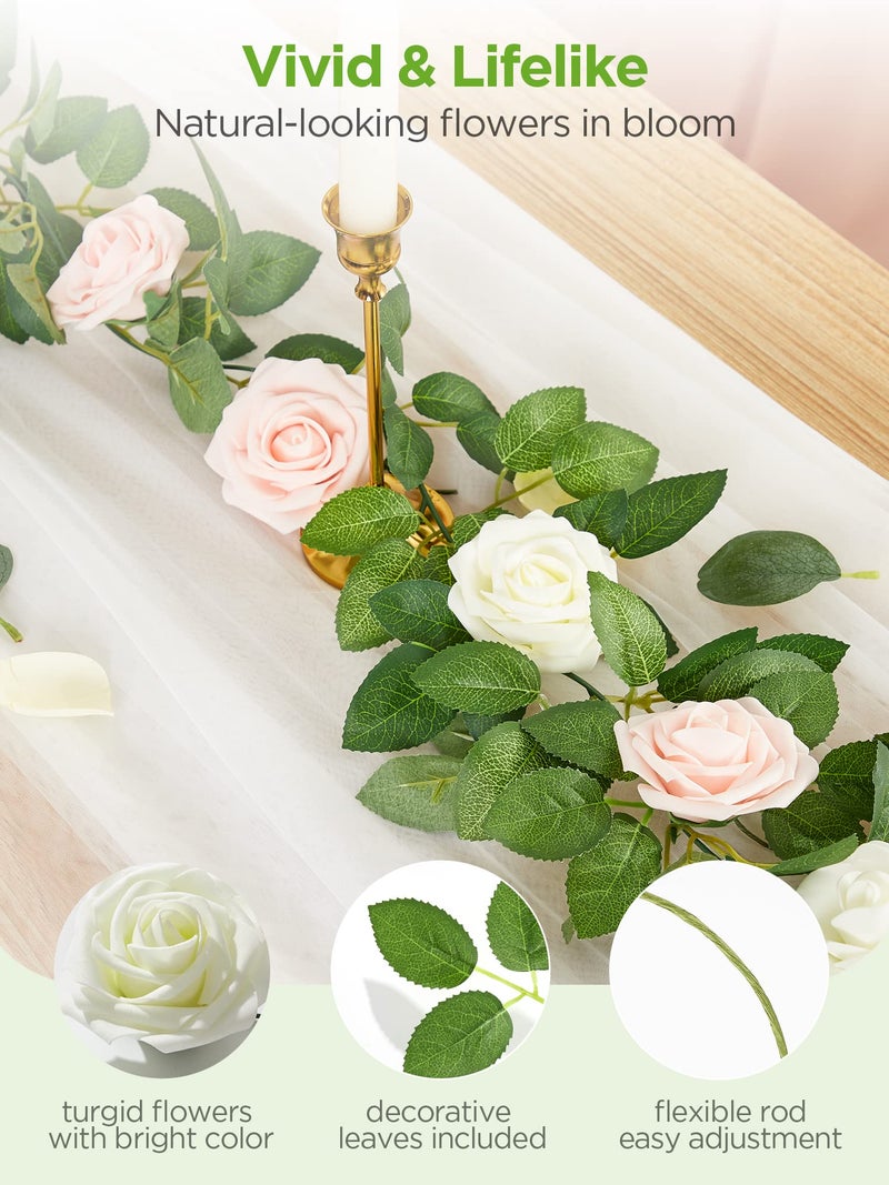 InnoGear Artificial Roses Foam Flowers  50 Pcs Ivory Roses Artificial Flowers Fake Roses for Decoration DIY Wedding Bouquets Centerpieces Bridal Shower Party Valentine's Day Christmas Xmas - Image 2