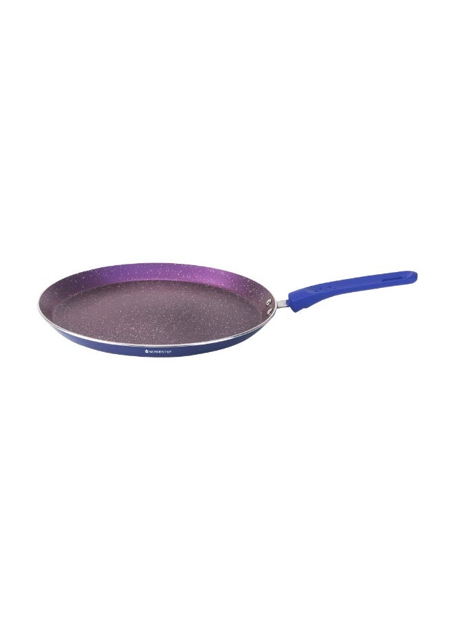 Wonderchef Blueberry Aluminium Non-stick Cookware 4 Piece Set | Fry Pan, Dosa Tava and Wok with Lid | PFOA and heavy metals free | Soft touch handles | Suitable for use on induction, gas, electric & glass stove tops | Blue - Image 3