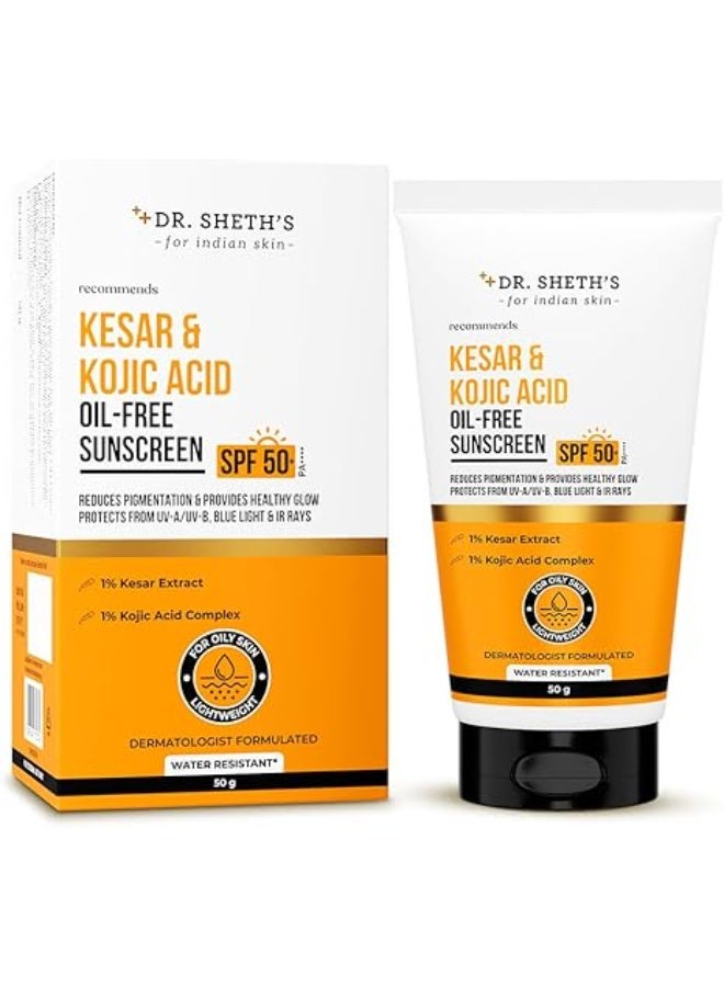 Dr. Sheth's KESAR & KOJIC ACID OIL FREE SUNSCREEN - 50G