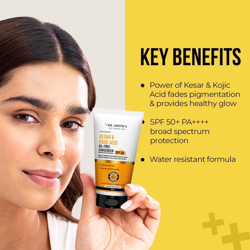 Dr. Sheth's KESAR & KOJIC ACID OIL FREE SUNSCREEN - 50G - Image 3