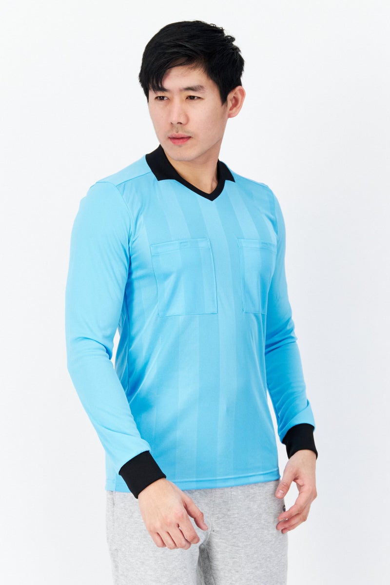 Adidas تي شيرت كرة القدم للرجال بأكمام طويلة، تركواز - Image 1