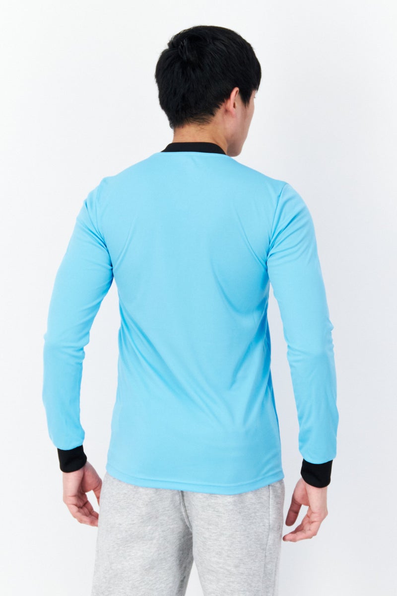 Adidas تي شيرت كرة القدم للرجال بأكمام طويلة، تركواز - Image 2