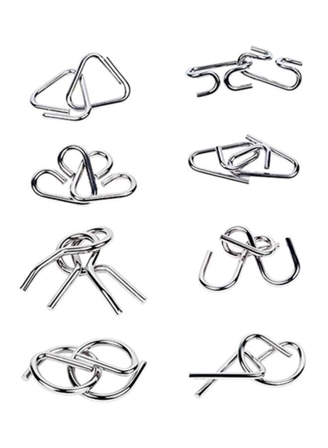 NIBEMINENT 8-Pieces Metal Wire IQ Mind Brain Teaser  - Image 2