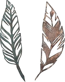 Retrome Retrome Laser Cut Metal Feather Wall Decor, Set of 2  - Image 1