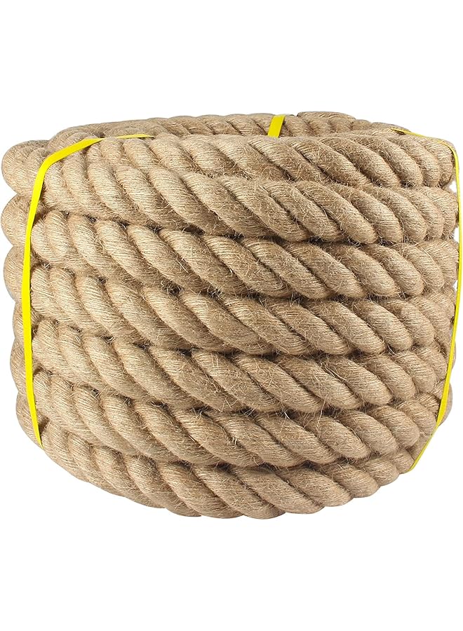 The Bros Natural Jute Twine Hemp Rope 30mm/ 1.2inches Thick10 Meter Long Jute Rope, Heavy Duty Strong Jute Twine | Soft Durable Strong Rope For Crafts Marine Towing etc  - Image 1