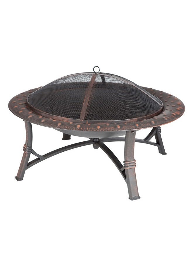 Fire Sense 60857 Fire Pit Roman Brushed Painted Steel Legs Wood Burning Lightweight Portable Patio Outdoor Firepit Backyard Fireplace Included Screen Lift Tool - 35" - Image 2