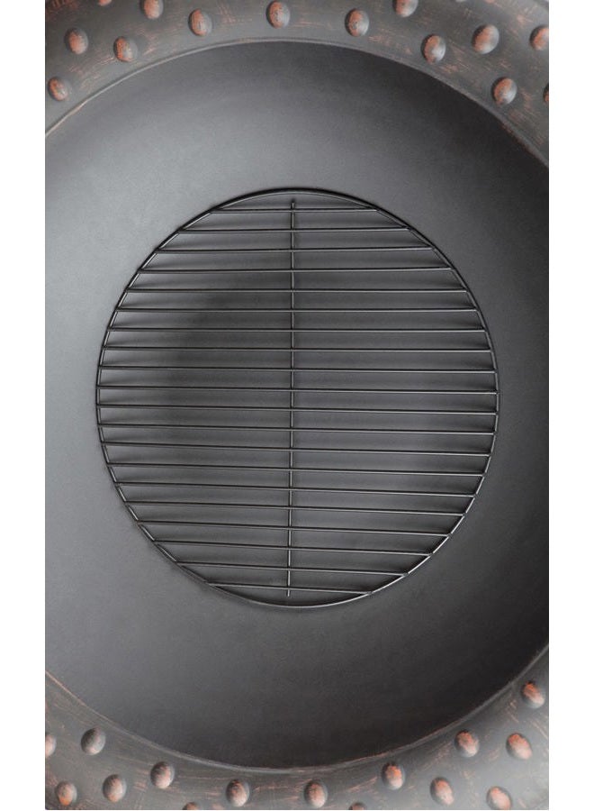 Fire Sense 60857 Fire Pit Roman Brushed Painted Steel Legs Wood Burning Lightweight Portable Patio Outdoor Firepit Backyard Fireplace Included Screen Lift Tool - 35" - Image 5