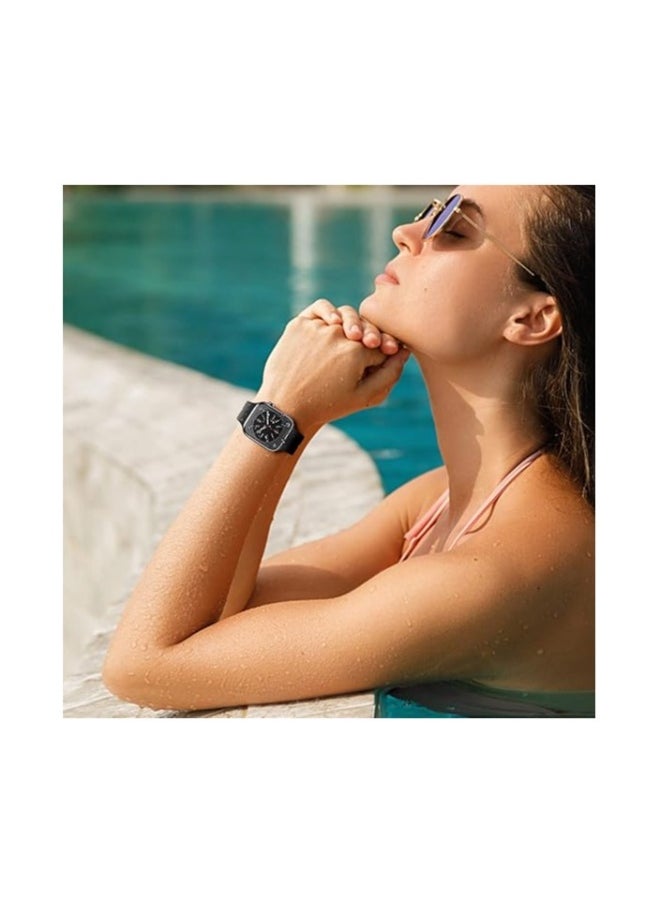 NIBEMINENT - Magnetic for Apple Watch Band 49mm 45mm 44mm  42mm Women men,Silicone Sport Strap Replacement WristBands for Apple Watch Series 9/ultra 2/8/ultra/7/SE/SE 2nd/6/5/4/3/2/1,iWatch Bands - Image 1