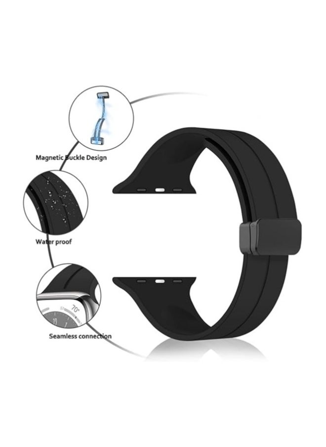 NIBEMINENT - Magnetic for Apple Watch Band 49mm 45mm 44mm  42mm Women men,Silicone Sport Strap Replacement WristBands for Apple Watch Series 9/ultra 2/8/ultra/7/SE/SE 2nd/6/5/4/3/2/1,iWatch Bands - Image 1