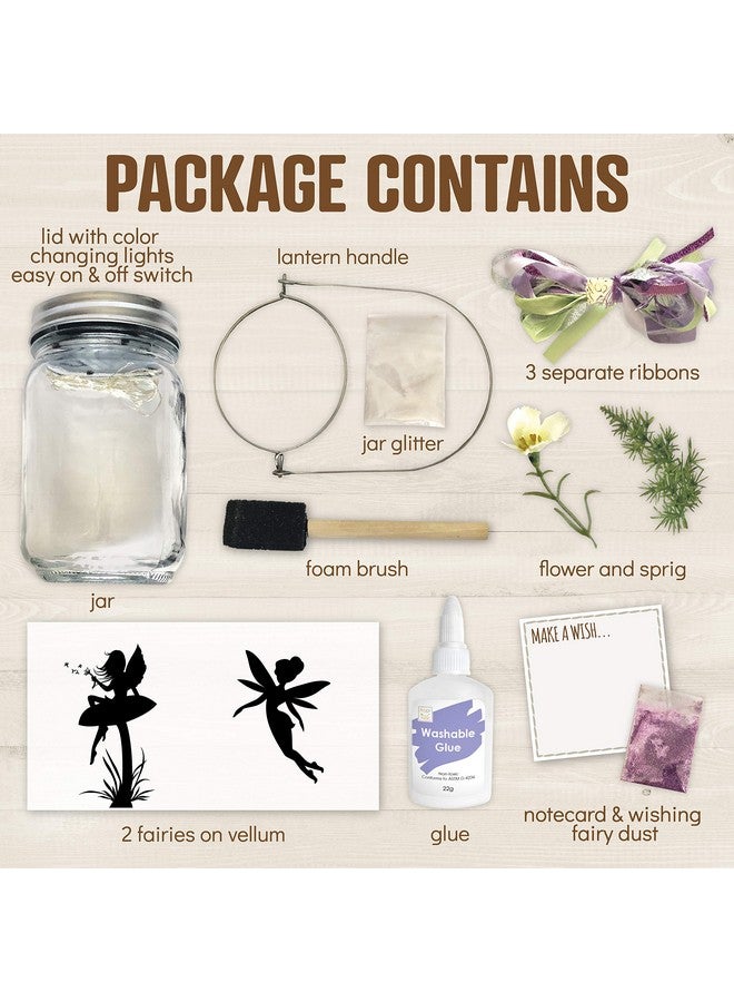 Hapinest طقم مصباح الليل السحري من هابينست، طقم حرفة مصباح الجنية، جرة الجنية مع لمعان وأضواء متغيرة الألوان، هدايا حرفة الجنية للفتيات، ألعاب الجنية للفتيات من عمر 6-8 و 8-12 سنة وما فوق - Image 3
