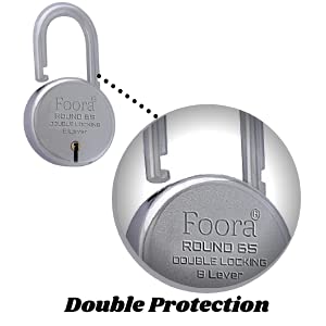 Foora Lock and Key Set – Door Lock for Home and Shop, Same Key for Multiple Locks, 2 Same Key Lock Set, Common Key Lock Set of 2, Silver Finish (Round 65mm) - Image 4