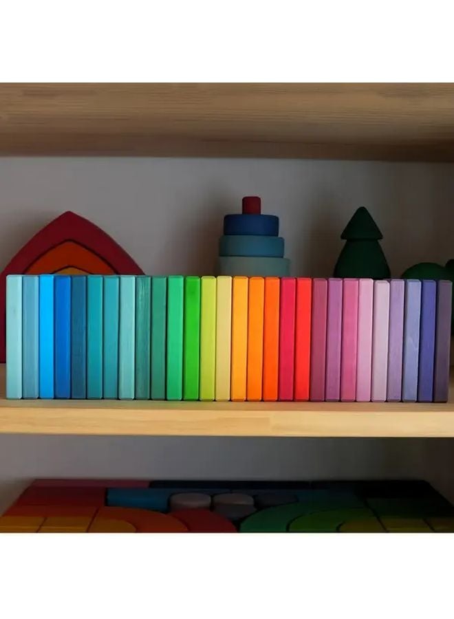 120 Pcs Colorful Solid Wood Domino Puzzle Educational Building Blocks Stacking Set - Image 5