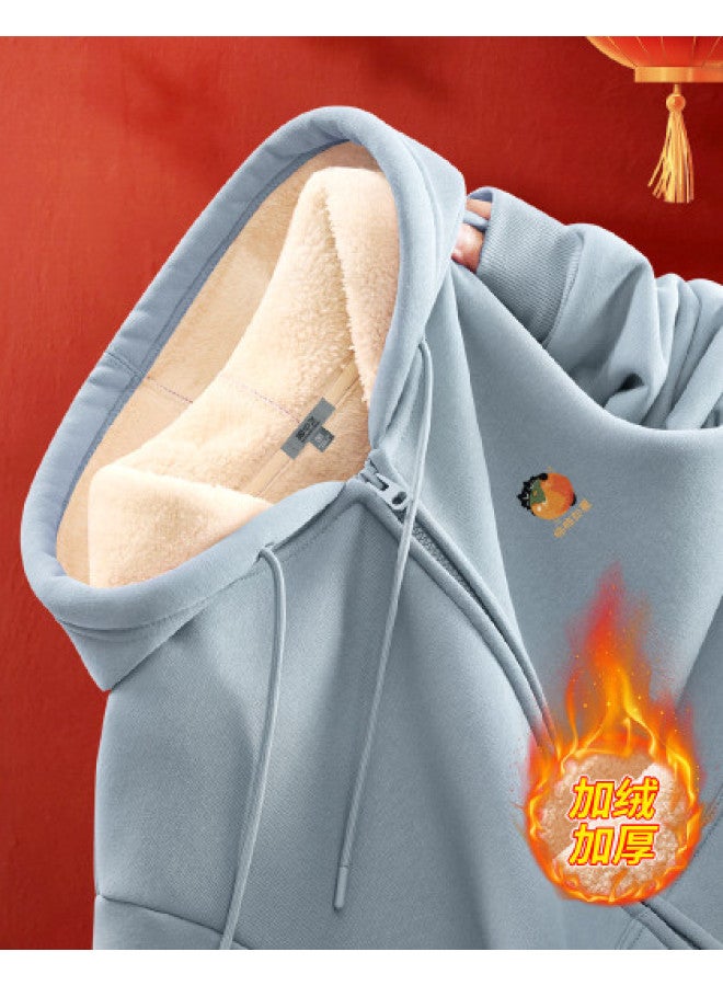 Flying in the snow Fleece-lined Jacket For Women, 2026 New Style, Autumn And Winter, Plus Size, Thick Winter Zip-up Hoodie - Image 1