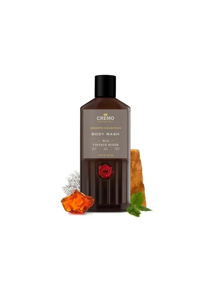cremo Body Wash Men, A Vintage Suede with Notes of White Moss and Rich Amber, 16 Fl Oz - Image 1