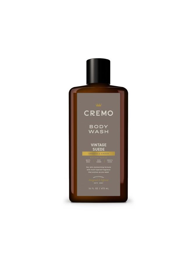 cremo Body Wash Men, A Vintage Suede with Notes of White Moss and Rich Amber, 16 Fl Oz - Image 4