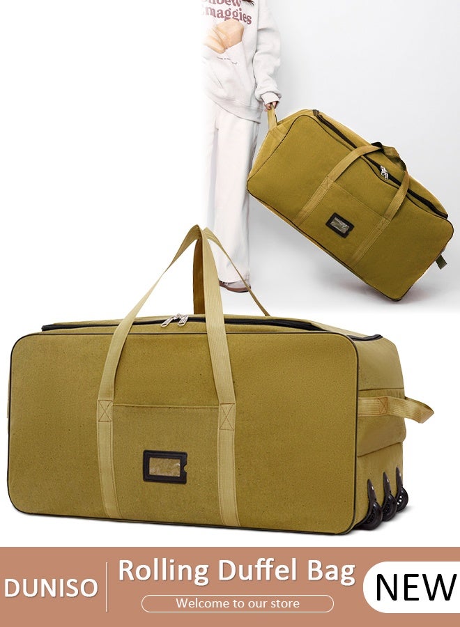 DUNISO Foldable Rolling Duffel Bag with 3 Wheels, Light Weight Travel Duffel bag with Large Loading Capacity, Inch Durable Travel Luggage Bag- Rugged, Collapsible Carry On Luggage Bag for Travel Camping Sports - Image 1